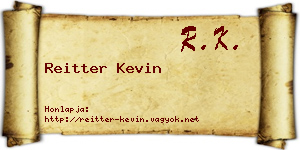 Reitter Kevin névjegykártya